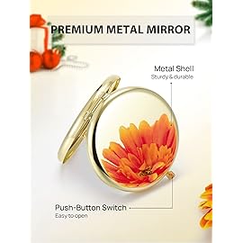 Getinbulk Compact Mirror Bulk, Set of 100 Double-Sided 1X/2X Magnifying Metal Pocket Makeup Mirrors(Round, Gold)