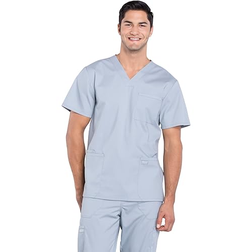 Cherokee Men Scrubs Top Workwear Professionals V-Neck WW695