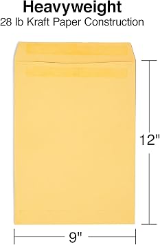 Staples 9 x 12 Brown SelfSeal Catalog Envelopes, Peel & Seal Heavyweight Mailers, 500/Carton