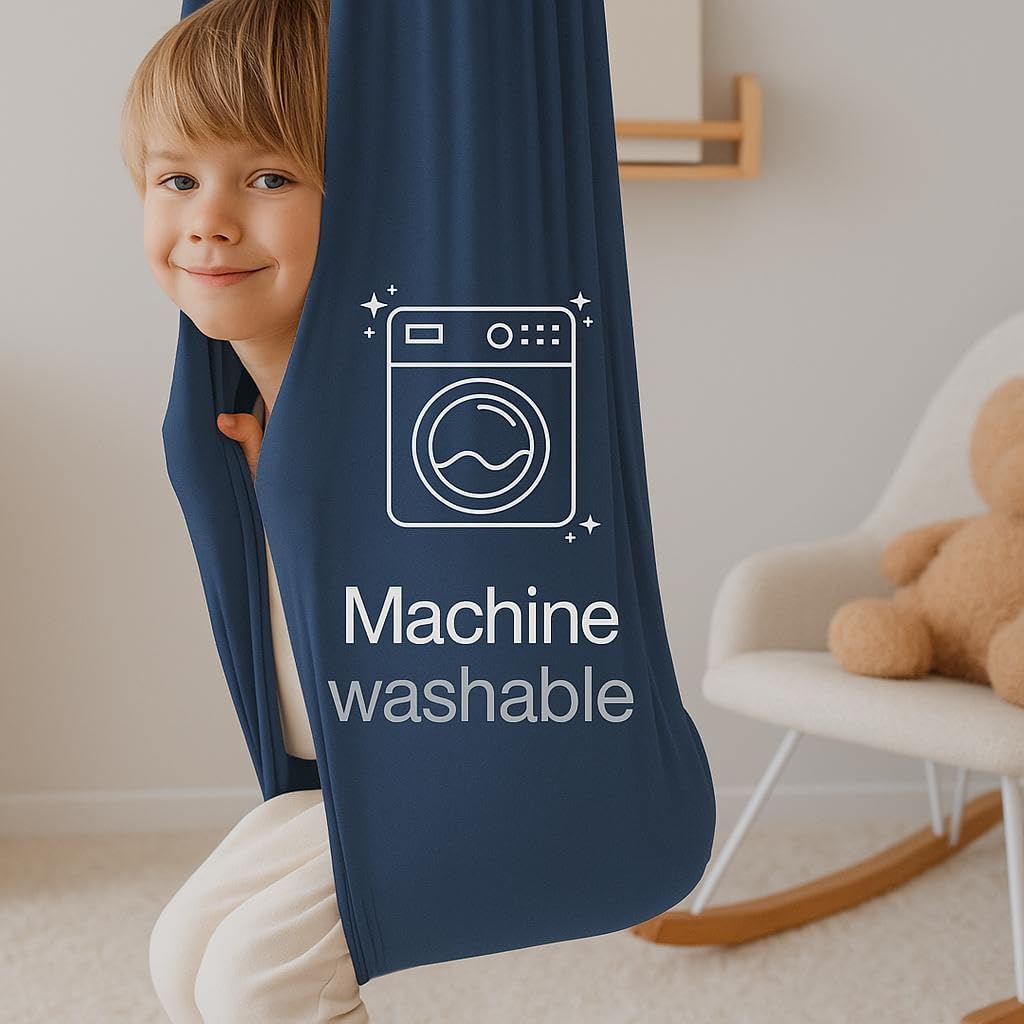 Sensory Swing for Kids & Adults (300 lb Capacity) - Indoor & Outdoor Therapy Swing - Soft Calming Hug Effect for ADHD, Autism & Sensory Seekers - Hardware Included