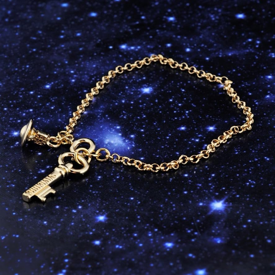 Alloy Key Saturn Bracelet for Women – Handmade Punk Planet Charm Jewelry with Elegant Celestial Design4