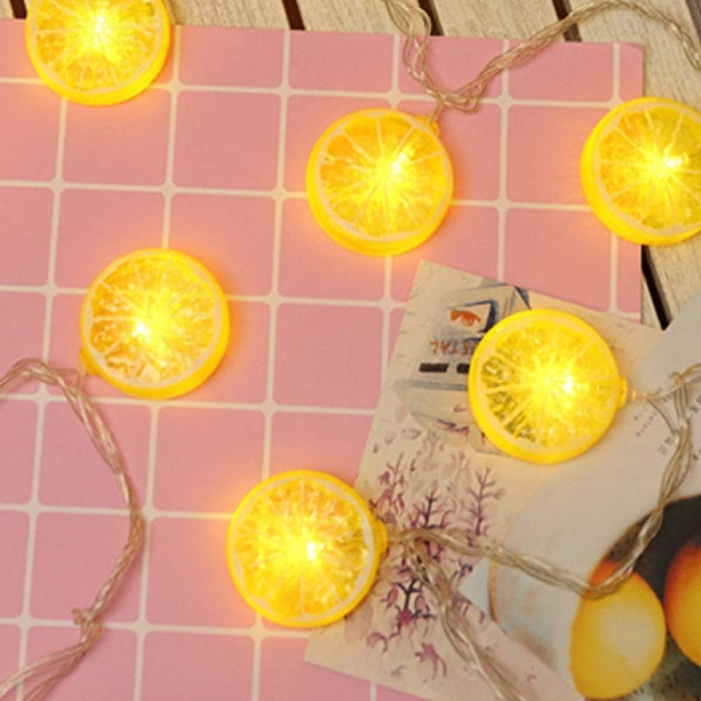 LEKIBOP LED Lights Lemon String Lights with 3m 20 LED Lamp Beads Decorative Lights Fairy Lights for Indoor Outdoor Home Bedroom Wall Deck Garden
