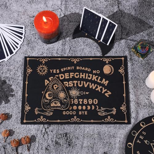 Homelavie Wooden Ouija Board Game, Holy Spirit Board, Black Ouija Board and Pendulum Board and Pendulum Crystal 3pcs Set, Divination Tools Wiccan Supplies and Tools