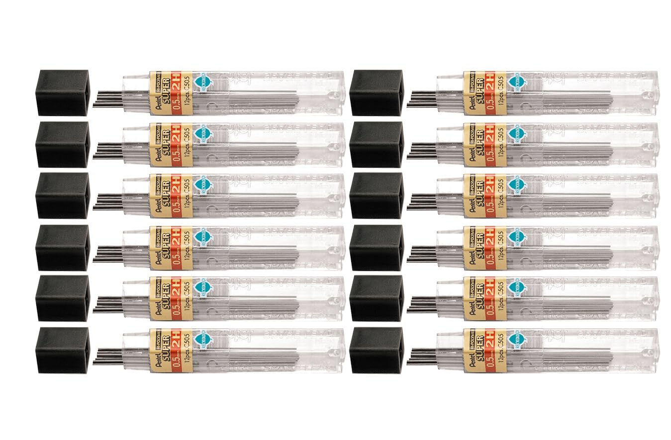 Pentel Refill Lead Extra-strong Hi-polymer in Tube of 12 x 2H 0.5mm Ref C505-2H [12 Tubes]