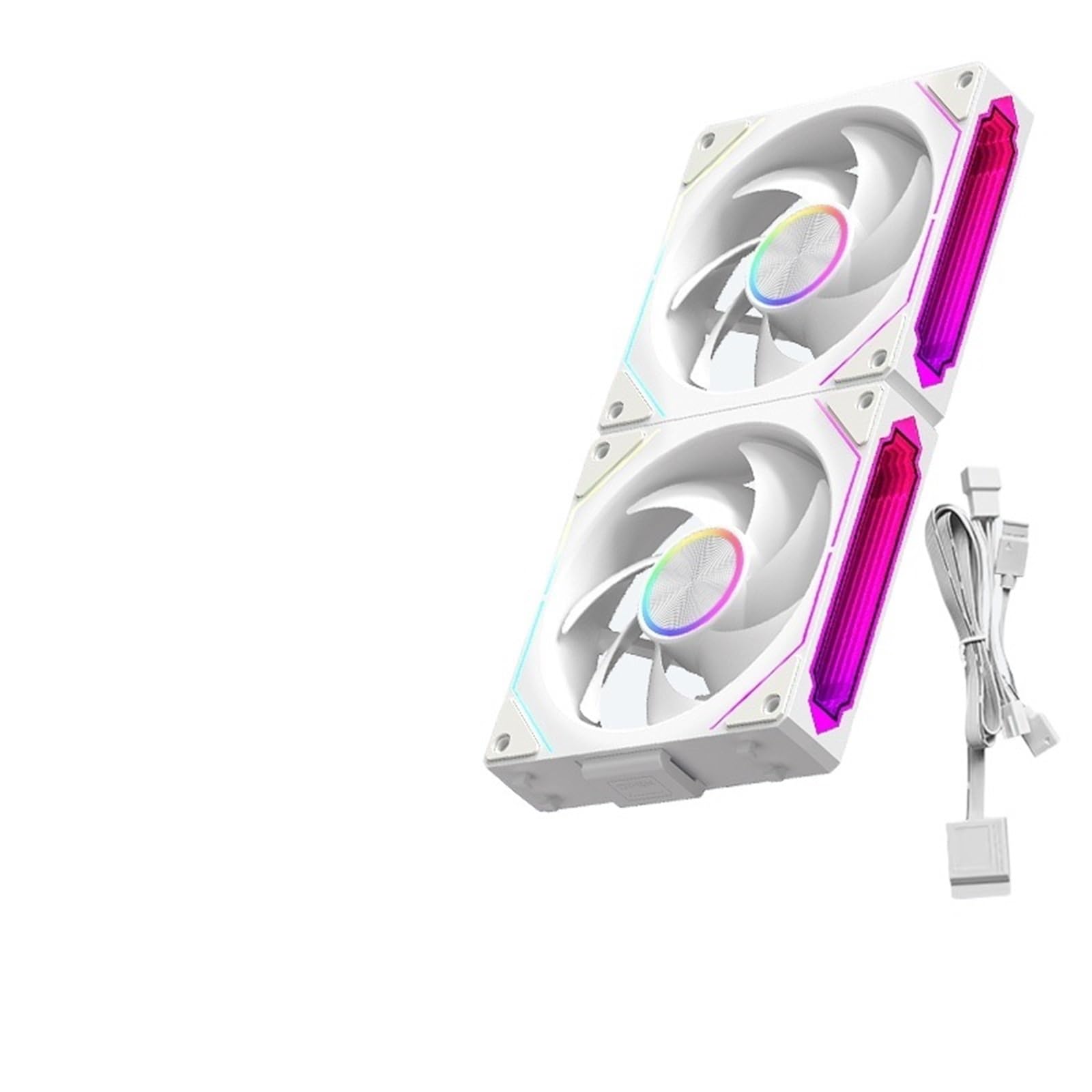 Wentylator chłodzący do obudowy PC DL-2 Modular Wireless Splicing 120 mm z efektem świetlnym ARGB(Forward White 2Fan)