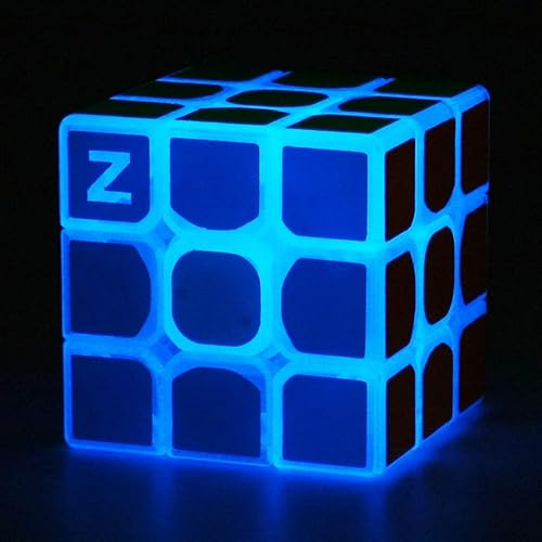 TANCH Cubo de velocidad luminoso azul de 3 x 3 x 3 pulgadas cubo mágico que brilla en la oscuridad TANCH Cubo de velocidad luminoso azul de 3 x 3 x 3 pulgadas cubo mágico que brilla en la oscuridad