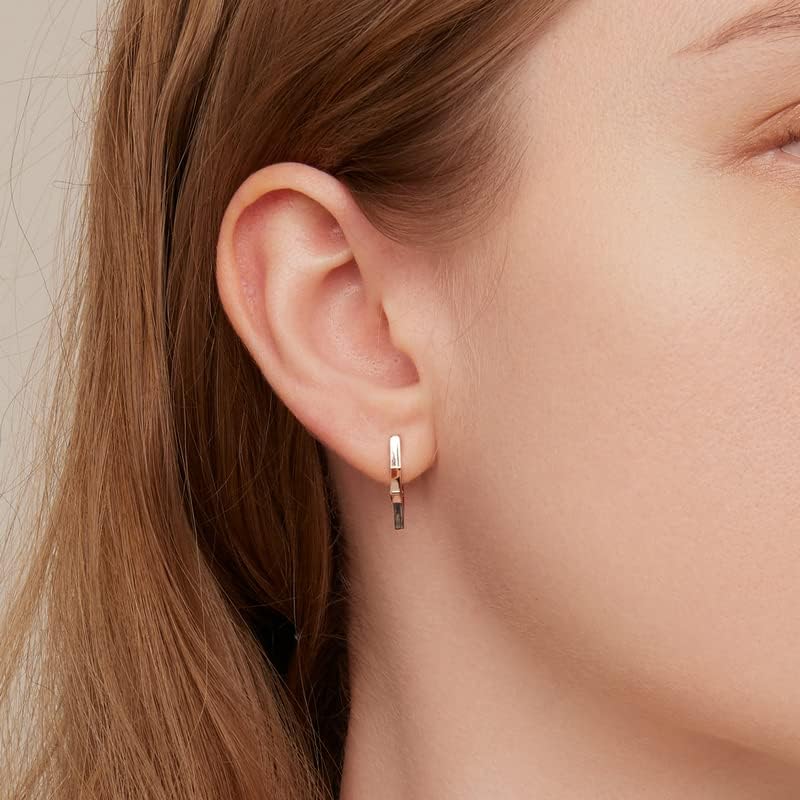 Image of BISAER Silver Huggie Hoop Earrings for Women, 925 Sterling Silver Post Star Small Hoop Earrings Hypoallergenic Lightweight Everyday Jewelry Gift Cute