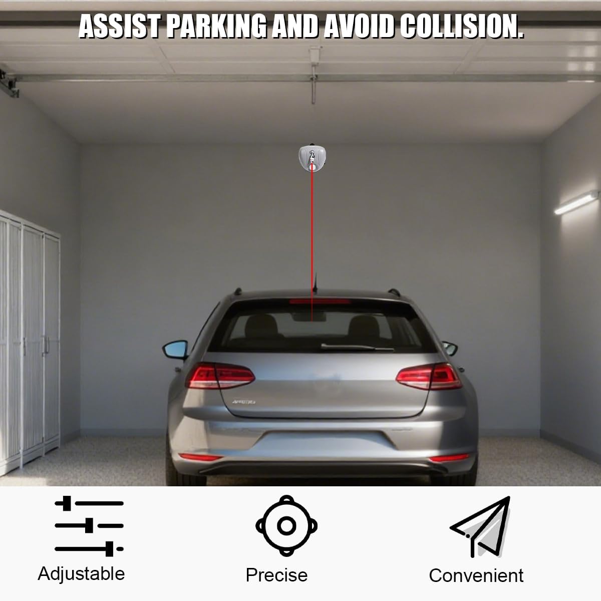 Car Parking Guide Assist Laser Sensor, 360 Degree Adjustable Laser Assist Stop Light Distance Vehicle Parking Aid, Motion Activated Auto Stop Indicator Assistance, Universal Fit