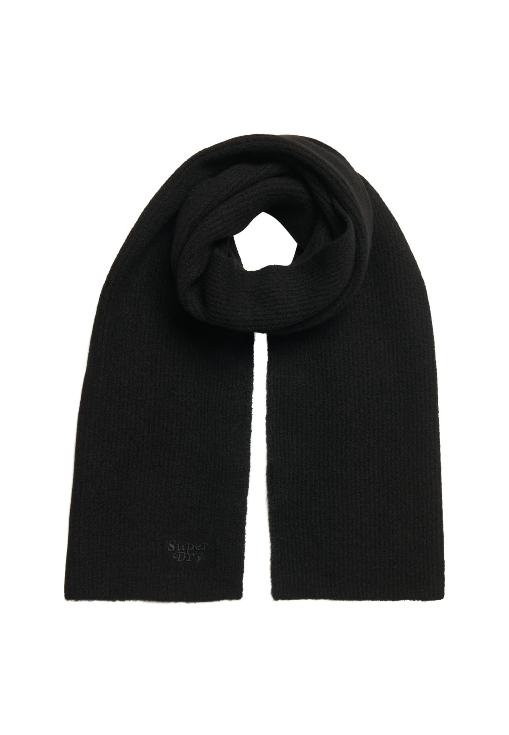 Superdry Noir Children's Knitted Scarf Soft Rib