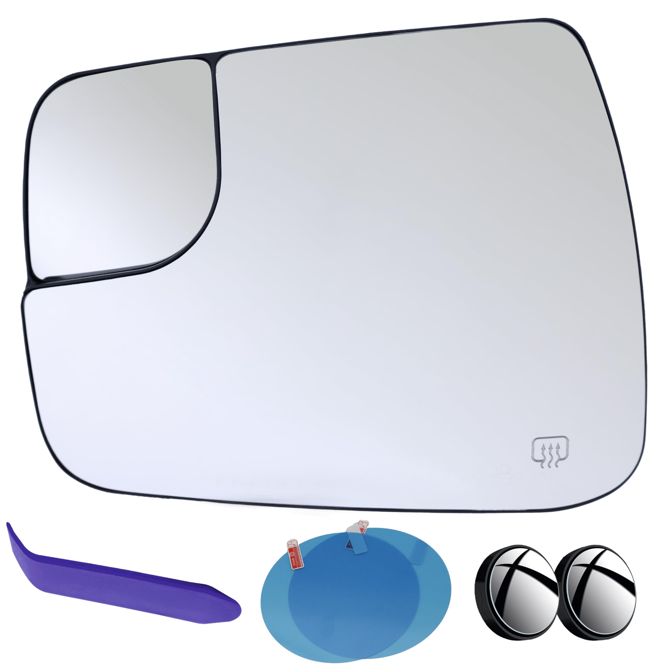 EAP Driver Side Mirror Glass Compatible with Dodge RAM 1500 2019-2025, Heated Without Auto Dimming 68402037AA 68402093AA