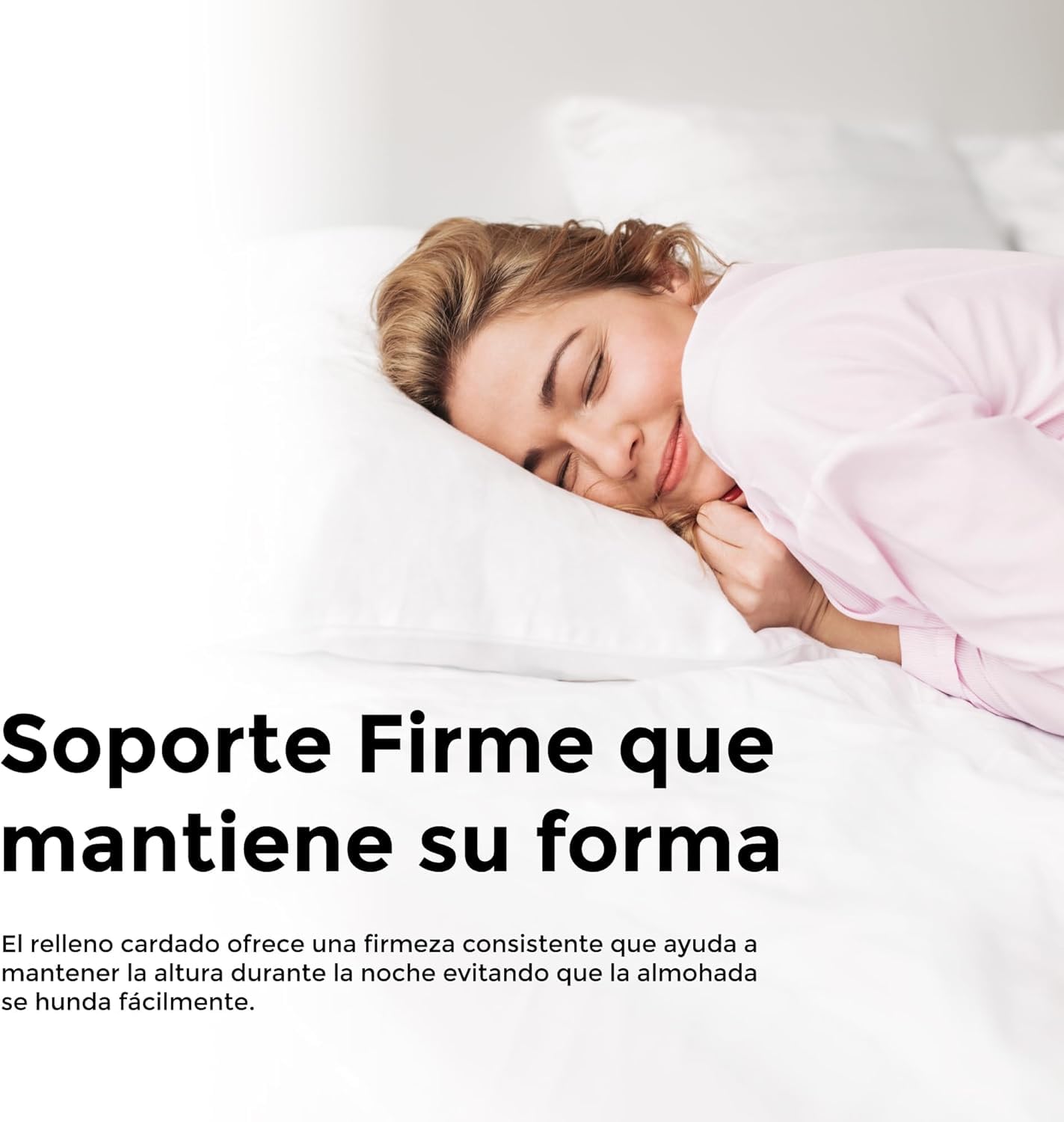 Almohada Extra Firme y Alta para Dormir de Lado Soporte Cervical Ergonomico Gran Volumen Transpirable Funda Lavable Recupera Forma - 150cm
