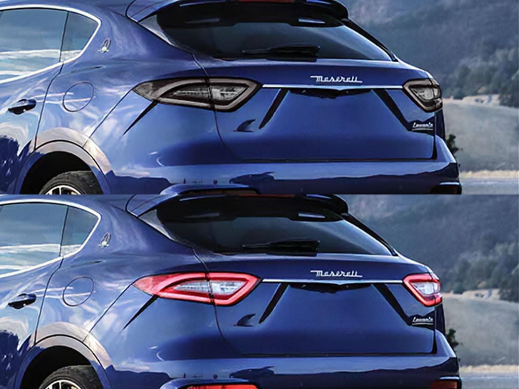 Rvinyl Tail Light Tint Covers Compatible with Maserati Levante 2017-2020 - Smoke