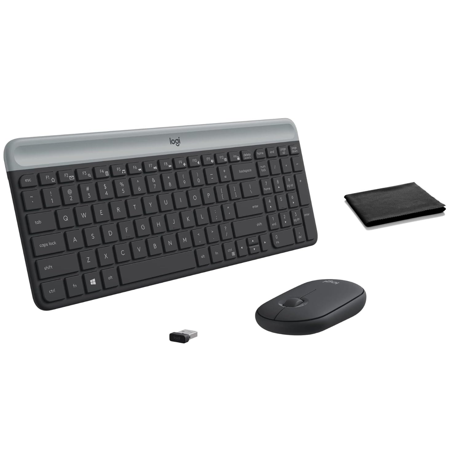 Logitech MK470 Slim Wireless Keyboard and Mouse Combo – Quiet Scissor Keys, Full-Size Low-Profile Design, 2.4GHz Nano Receiver, 36 Month Battery, Windows PC Laptop – Black/Gray, Includes Cloth-image-43