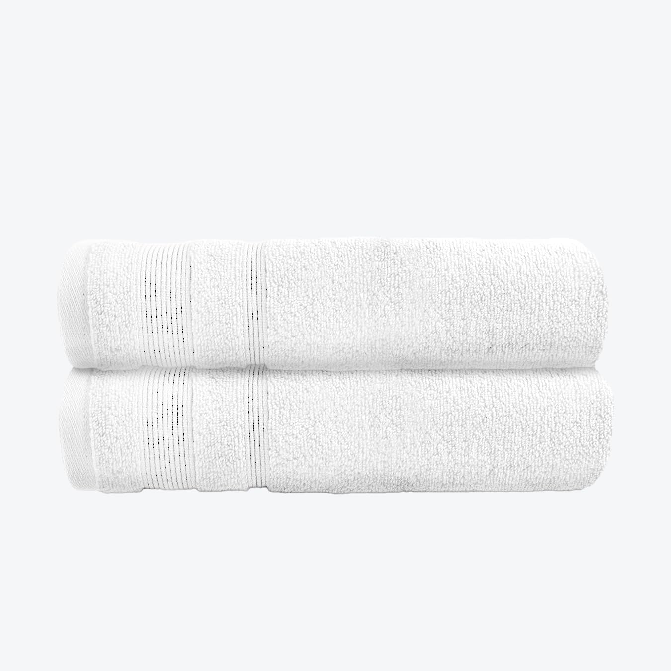 Allure Zero Twist Bath Towel Set for Bathroom, Pack of 2, 70 x 120cm, 100% Egyptian Cotton (White) — image 1