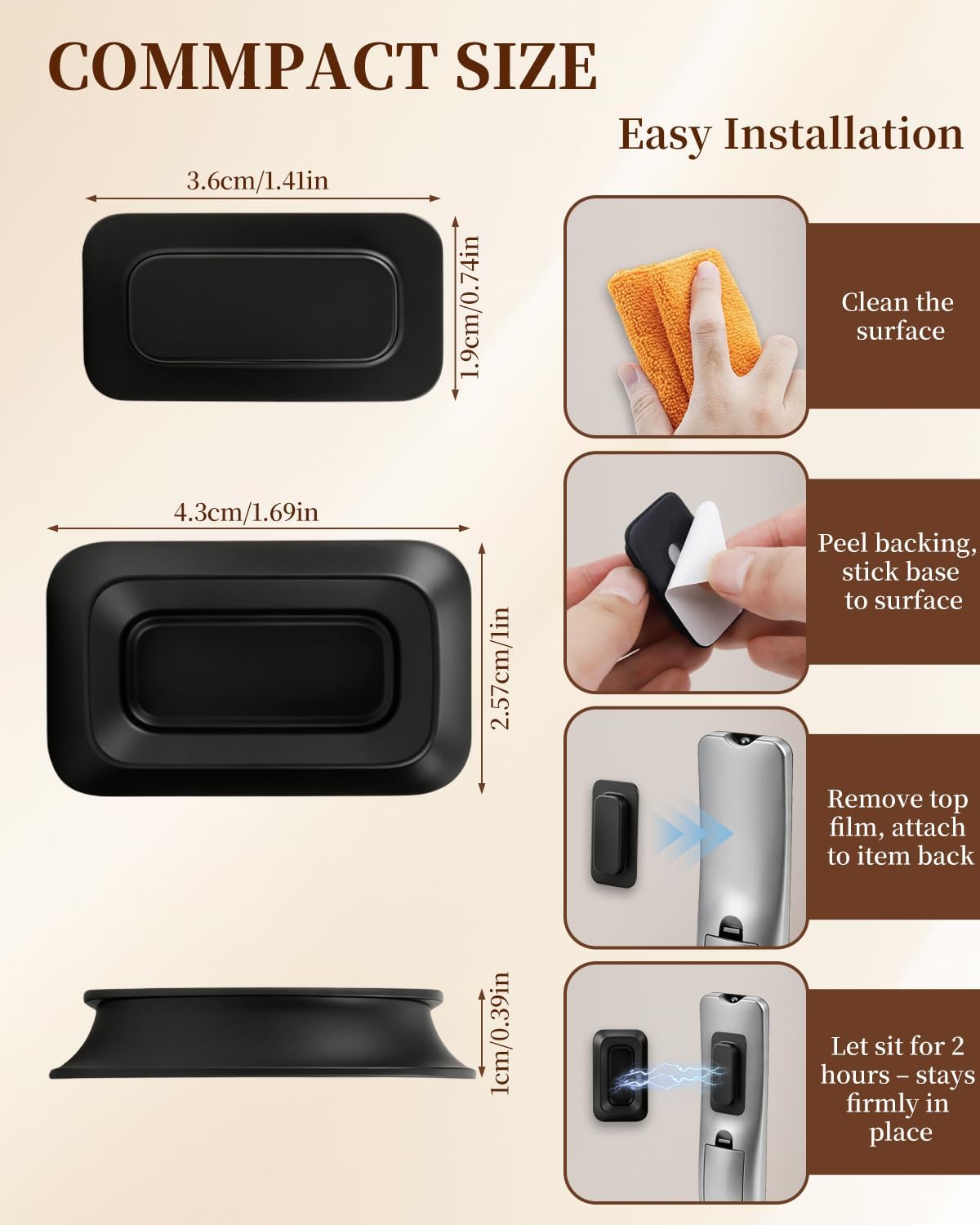 6-Pack Silicone Magnetic Remote Control Holder Wall Mount for TV/Fan/AC image 2