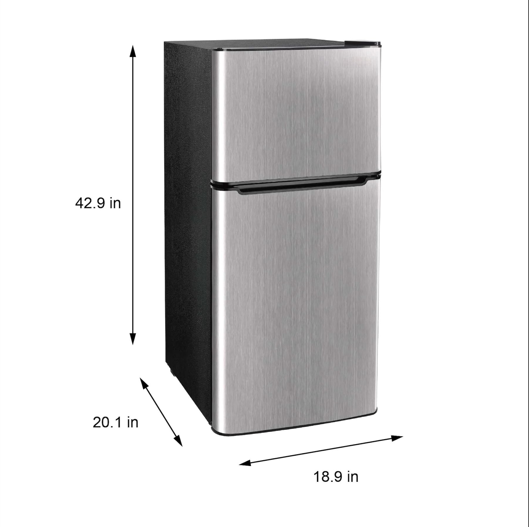 Generic Fda, 4.5 Cu. Ft., 2 Door Compact Refrigerator-Chrome Trim, Efr451, Platinum on Fridge.com - View 6
