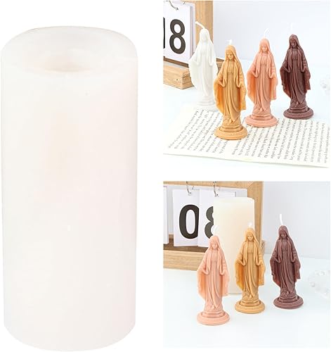 Miniatura 3 de Molde de vela de silicona con estatua de Virgen María, molde de resina epoxi para hacer velas, hecho a mano, yeso, decoración del hogar, molde de