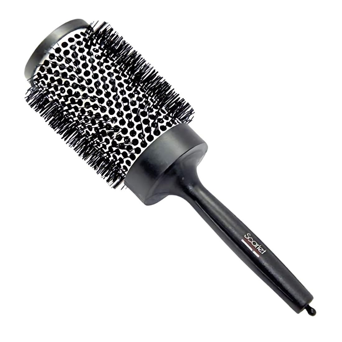 Professional Extra Large Small Blow Dry Hot Curling Round Hair Styling Brush With Plastic Handle For Men n Women_Black n White_53 mm