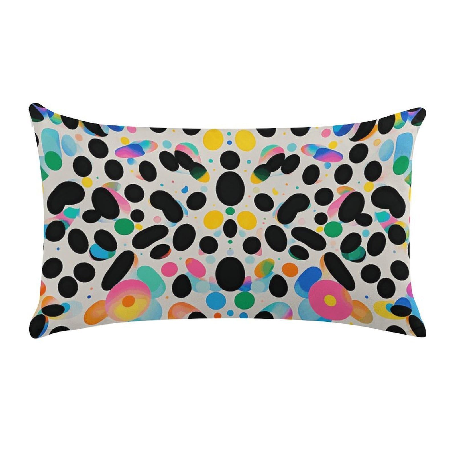 Glitter Rainbow Polka Dot Pillow Cases for Sofa, Super Soft Plush Pillow Cover with Zipper, Luxury Cozy Pillow Shams for All Seasons, Lightweight Pillowcases for Bedroom, 12" X 20"