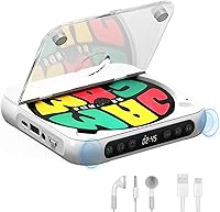 SKYANS Portable Bluetooth CD Player with Built-in Speaker, Rechargeable for Home & Car, USB/AUX Support, Headphones Included, White