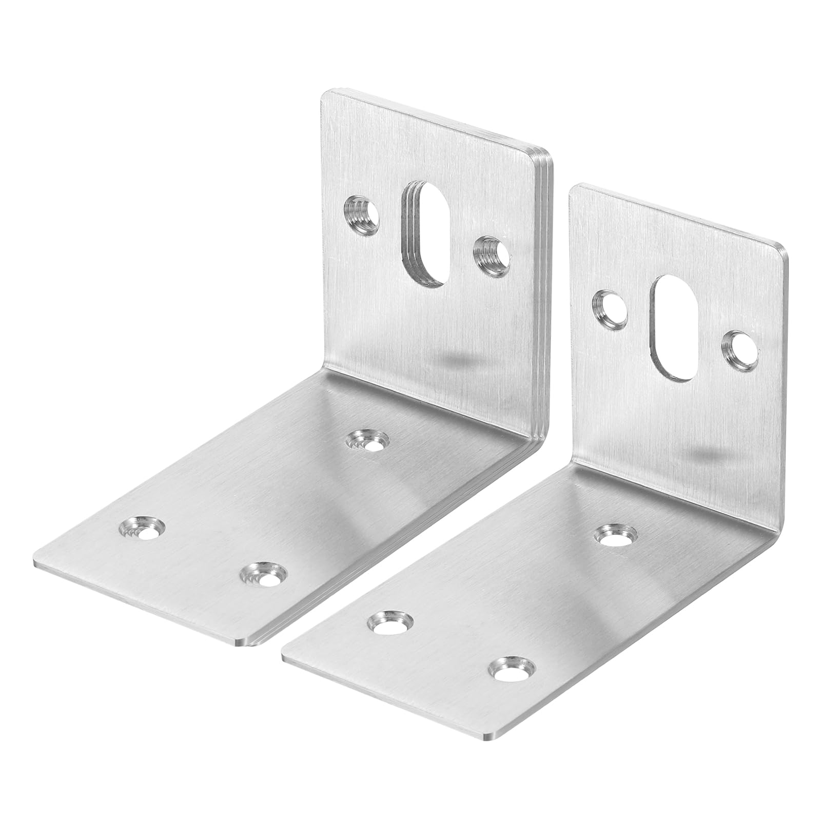 Équerre d'angle réglable en L pour stabiliser un meuble instable | Fixation argentée 4 pièces