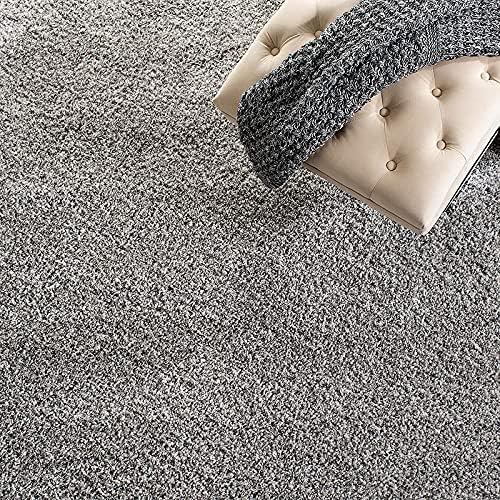 Image of FIASCO Polyester Shaggy Bedside Runner, Soft Indoor Modern Shaggy, Soft Rugs for- Living Room, Dinning Room, Office, Bedroom & Hallway Carpet Rugs Size 4X6 Silver