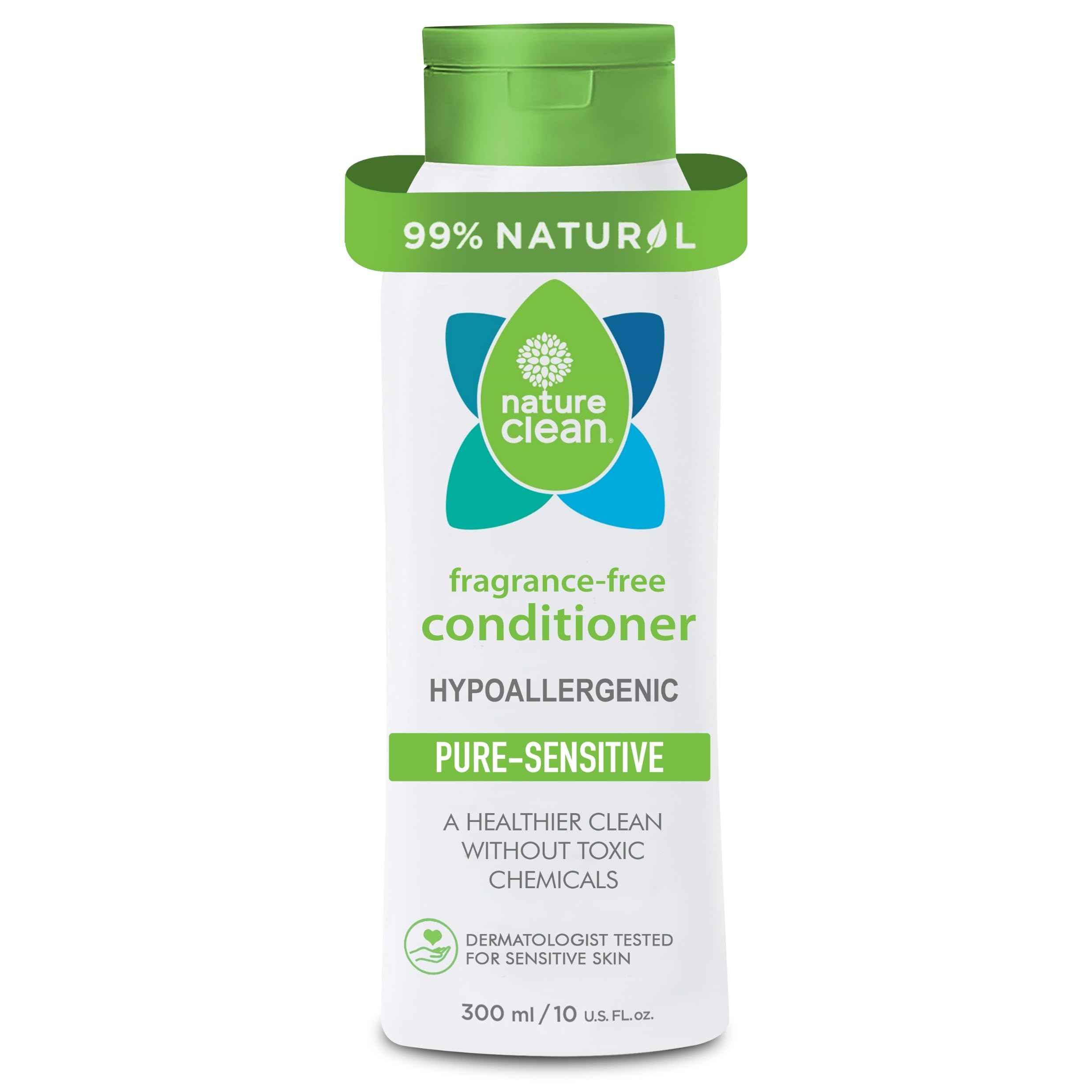 All-natural Sulfate-free Conditioner For Women & Men. 99.9% Natural Ingredients Non-Toxic Fragrance-Free Hypoallergenic & Unscented. Gentle Color Safe For Color-Treated Hair 10 oz / 300ml