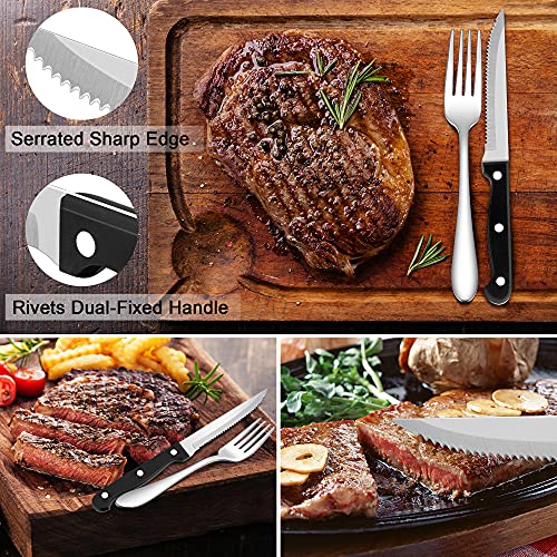 Herogo Cutlery Set, 30 Piece Stainless Steel Flatware Set with Steak Knives, Tableware Silverware with Spoon Knife and Fork Set, Service for 6 People, Mirror Polished, Dishwasher Safe - Image 4