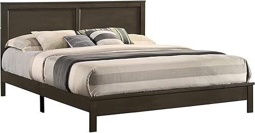 Miniatura 3 de New Classic Furniture Taurus - Cama de panel todo en uno de madera maciza, tamaño King, color gris