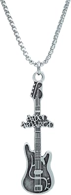 Amon Amarth Elektro Gitar  rme Zincir Kolye - G m  Kaplama - Erkek Kad n Kolye - No1561