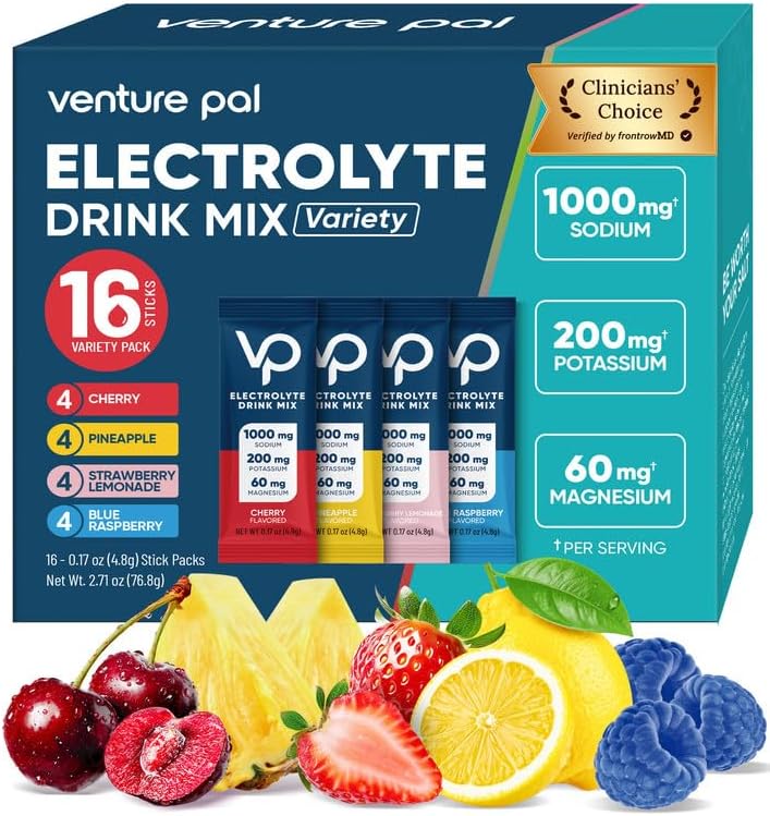 Venture Pal High Sodium Sugar Free Electrolytes Powder Packet, Ze...