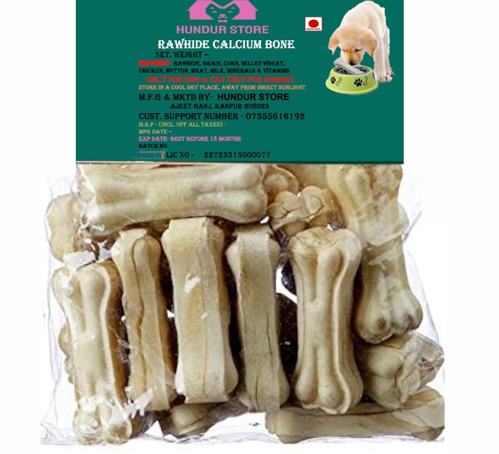 HUNDUR PET Store Rawhide Calcium Digestible Chew Bone Treat Dental Health Dog Puppy Puppies Cat Chicken Dog Chew (500 g6) (B0CMXBXGPD) Amazon Price History, Amazon Price Tracker