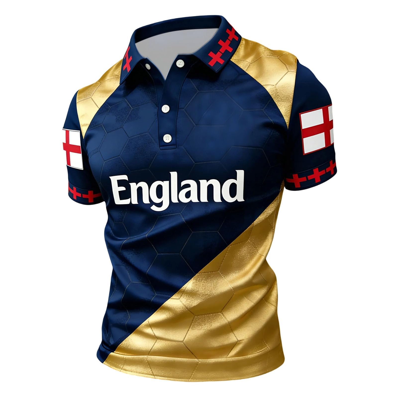 England St George's Cross Polo Shirt Classic Polo Shirt with Red England Flag Design Perfect for Football Fans Comfortable for Everyday Wear and Matches