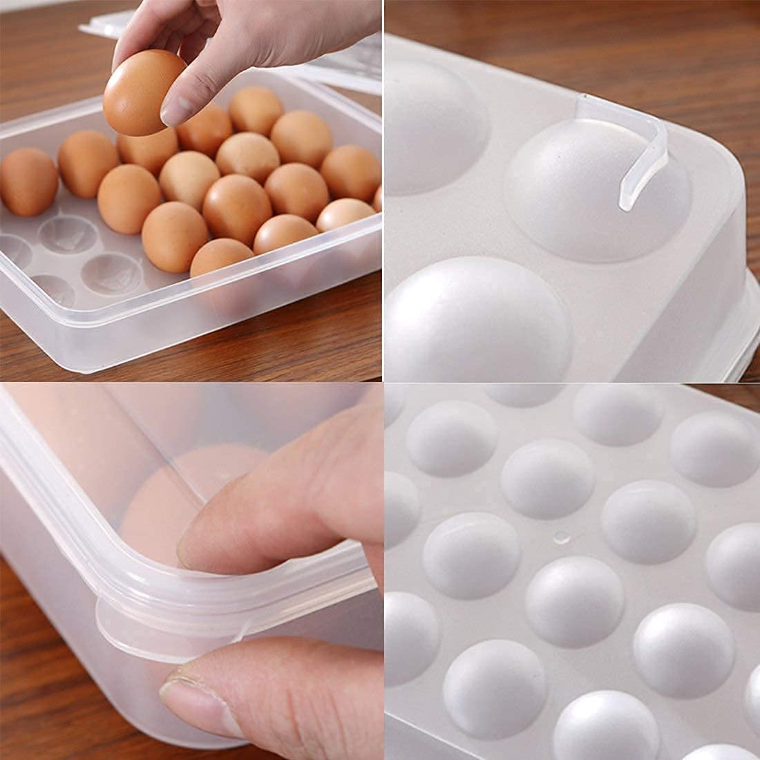 XML Eggs Tray Plastic Storage Organizer Box Container Transparent Baskets Stackable for Fridge Refrigerator For Hotel,Restaurant,Home,Kitchen Accessories Item Tools (24-EGG-BOX, 1, Count) 4