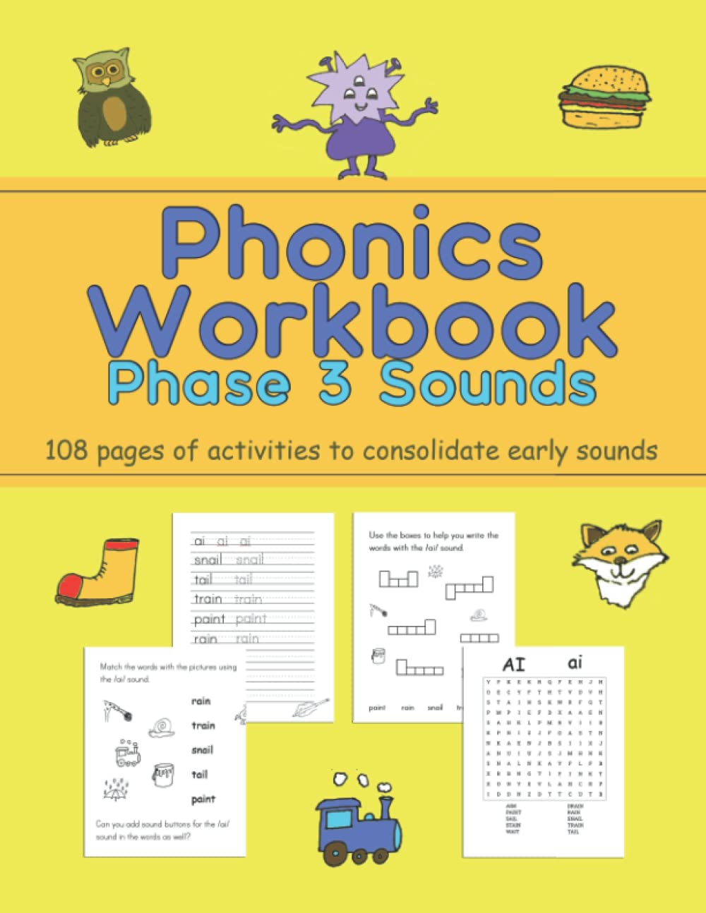 Phonics Workbook: Phase 3 Sounds for Early and Beginner Readers in Reception