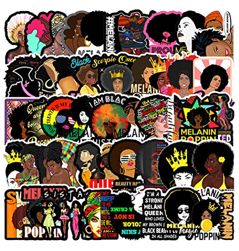 ブラックミュージック ステッカー 50枚セット PVC 防水 シール 黒人 女性 R&B HIP HOP ヒップホップ ソウル ジャズ ファンク レゲエ スーツケース