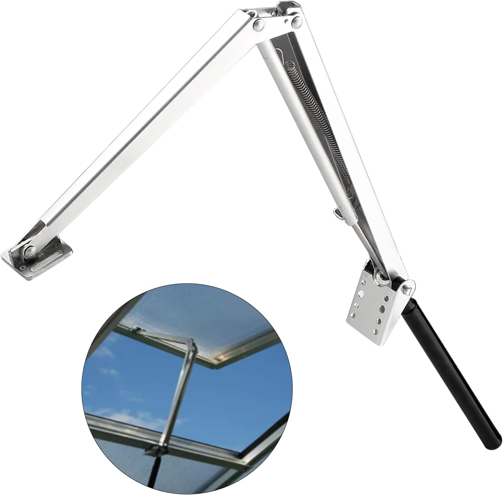 Automatic Ventilation Greenhouse Window Opener with Solar Power Sensor- Garden Greenhouse Roof Ventilation Window Opener Kit Lifts 15 Lbs