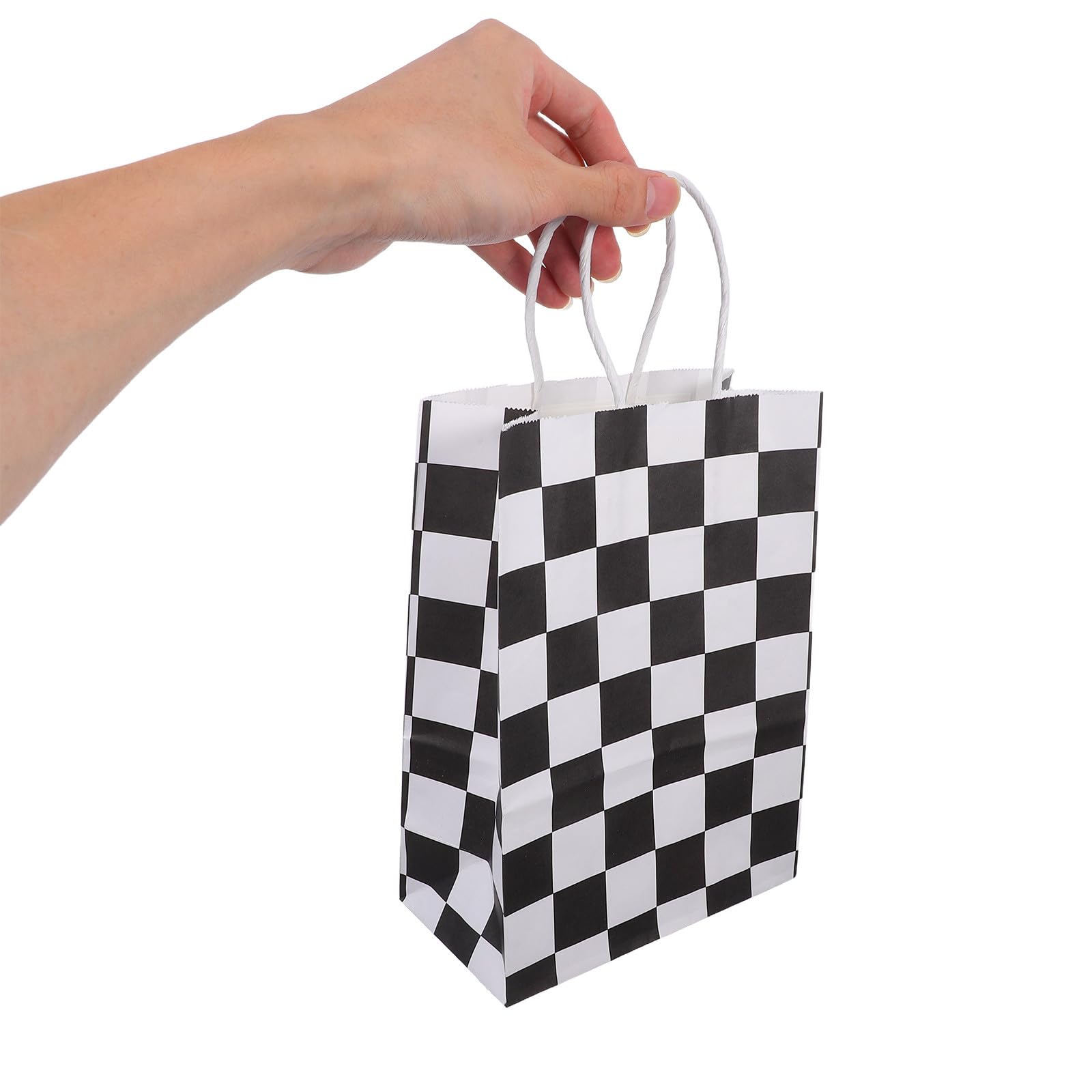 Bolsas Diseño Versátil de Papel a Cuadros 24 para Regalos y Fácil de Llevar de Fiesta de Carreras para Niños y Adultos