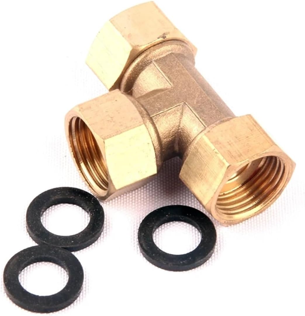 1個 1/2インチ真鍮ティーコネクターメスねじ銅アダプターガーデンホース真鍮3ウェイカップリングVOGGWBMQ