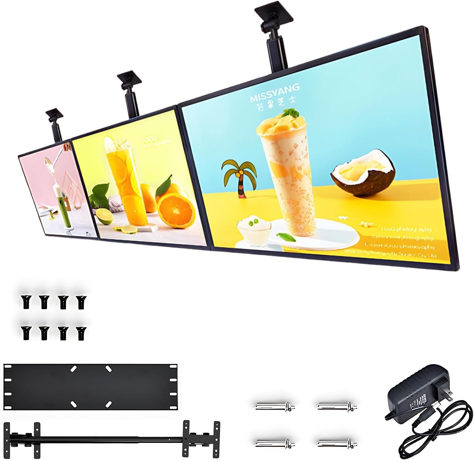 Versatile LED Menu Board & Digital Advertising Display Slim Wall-Mounted Sign with Backlight 60x90cm (23.62x35.43in) for Commercial Use Perfect for Restaurants & Retail.