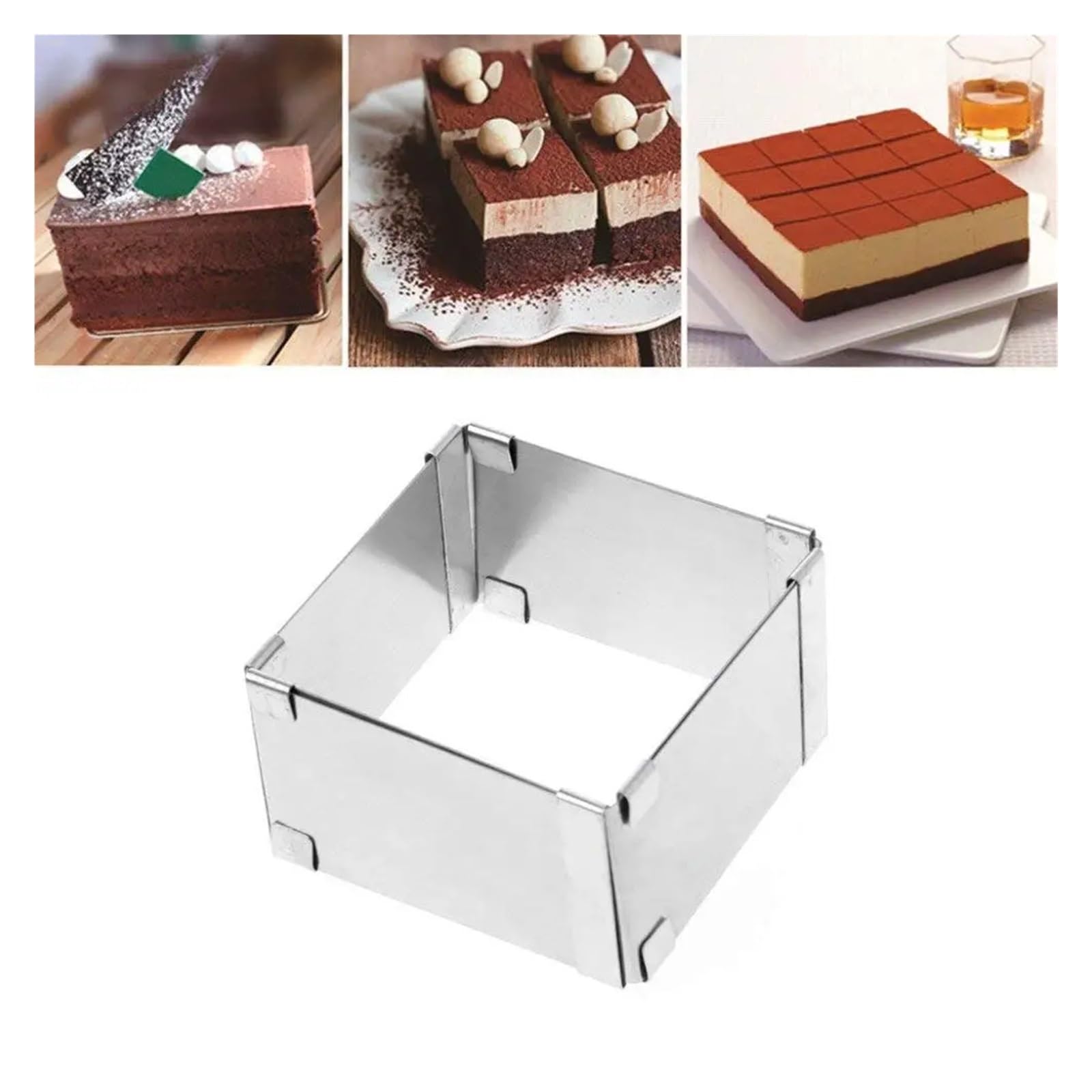 Edelstahl-Mousse-Ring 18/28CM Einstellbare Kuchen Formen Edelstahl Backen Dekorieren Werkzeug(15.5x28cm)