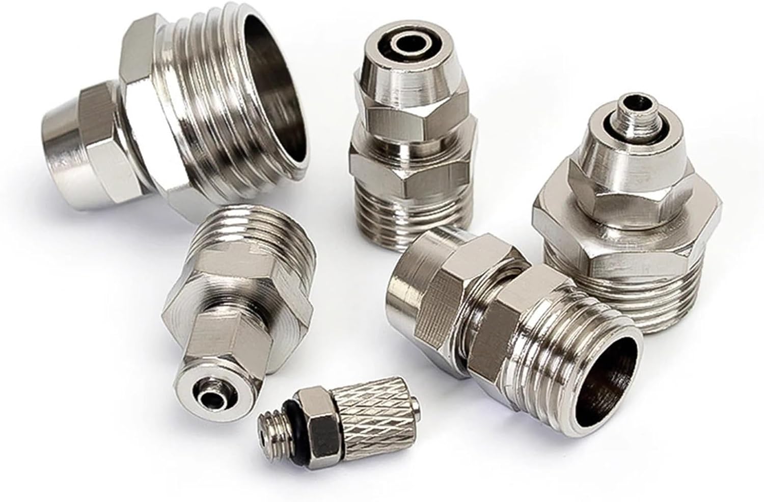 Pneumatic quick coupling 4/6/8/10/12mm hose M5 / 1/8''/ 1/4''3/8''1/2'' external thread pneumatic quick tightening coupling(PC16-02)