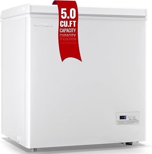 Congelador de pecho de 5.0 pies cúbicos con panel de visualización de temperatura, congelador profundo pequeño, 2 cestas extraíbles, congelador de