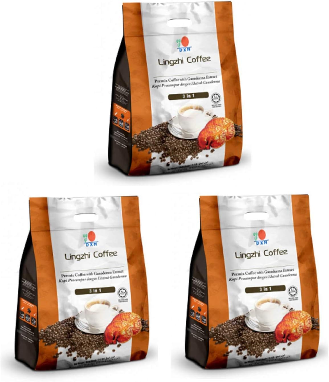 LIMITEDBONUSDEAL DXN Lingzhi 3 in 1 Coffee 20 Sachets (3 Pack)