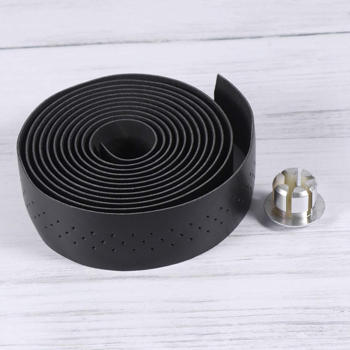 SUPVOX 3sets Manubrio Pu Pelle Per Bici Nastro Antiscivolo e Ammortizzante Adatto Bici Da Strada Mountain Bike e Altro Nero