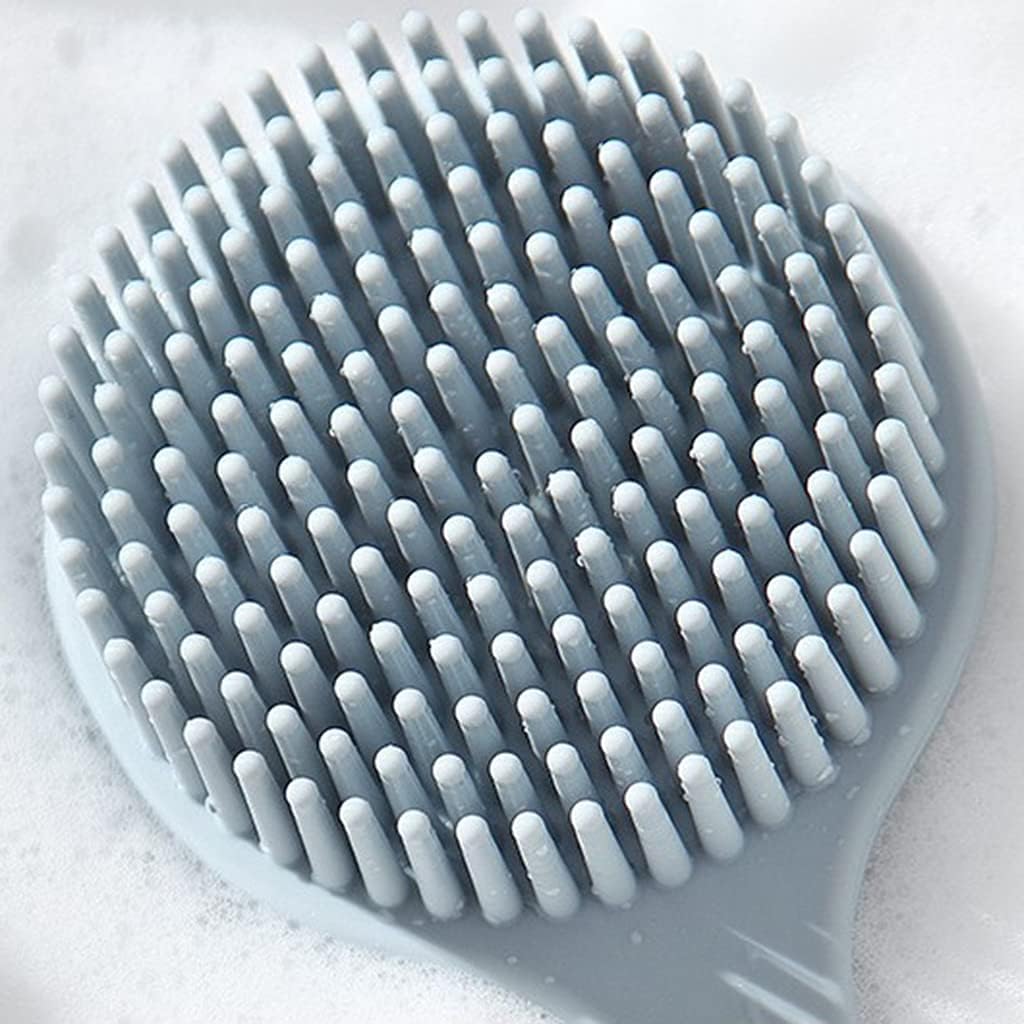 Double Sided Silicone Back Scrubber Multifunctional Bath Shower Body Massage Shampoo Brush With Long Handle