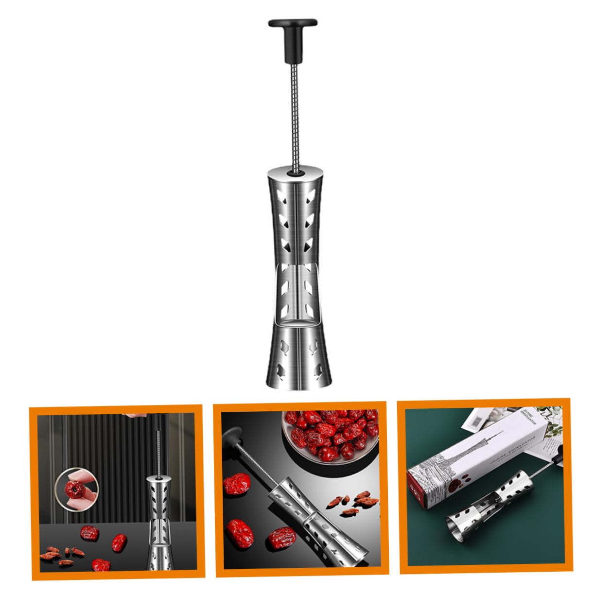 DECHOUS Stainless Steel Cherry Pitter Kitchen Cherry Core Remover Tool Date Pitter for Home