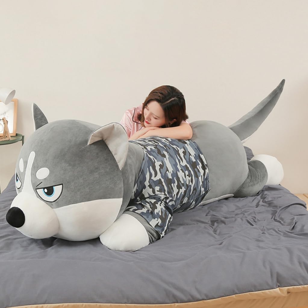 シベリアンハスキー　特大ぬいぐるみ 受注商品】ぬいぐるみ・シベリアンハスキー（伏せ） | KOESEN
