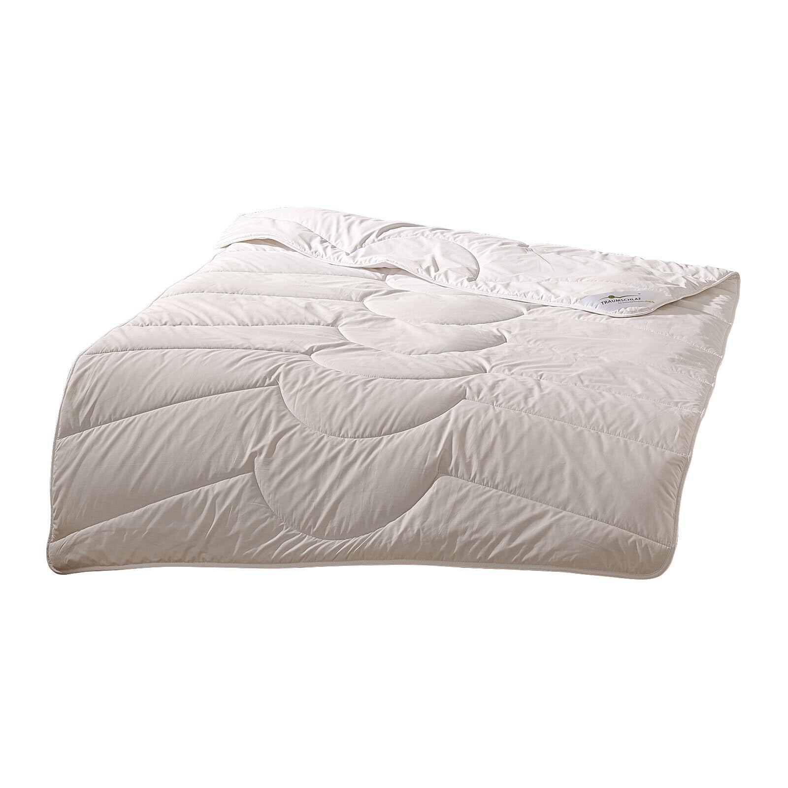 Traumschlaf Ganzjahresdecke Schurwolle Merino - Steppbett medium - aus 100% Schafschurwolle - temperaturausgleichend & feuchtigkeitsregulierend - waschbar bei 30°C - 155x220 cm