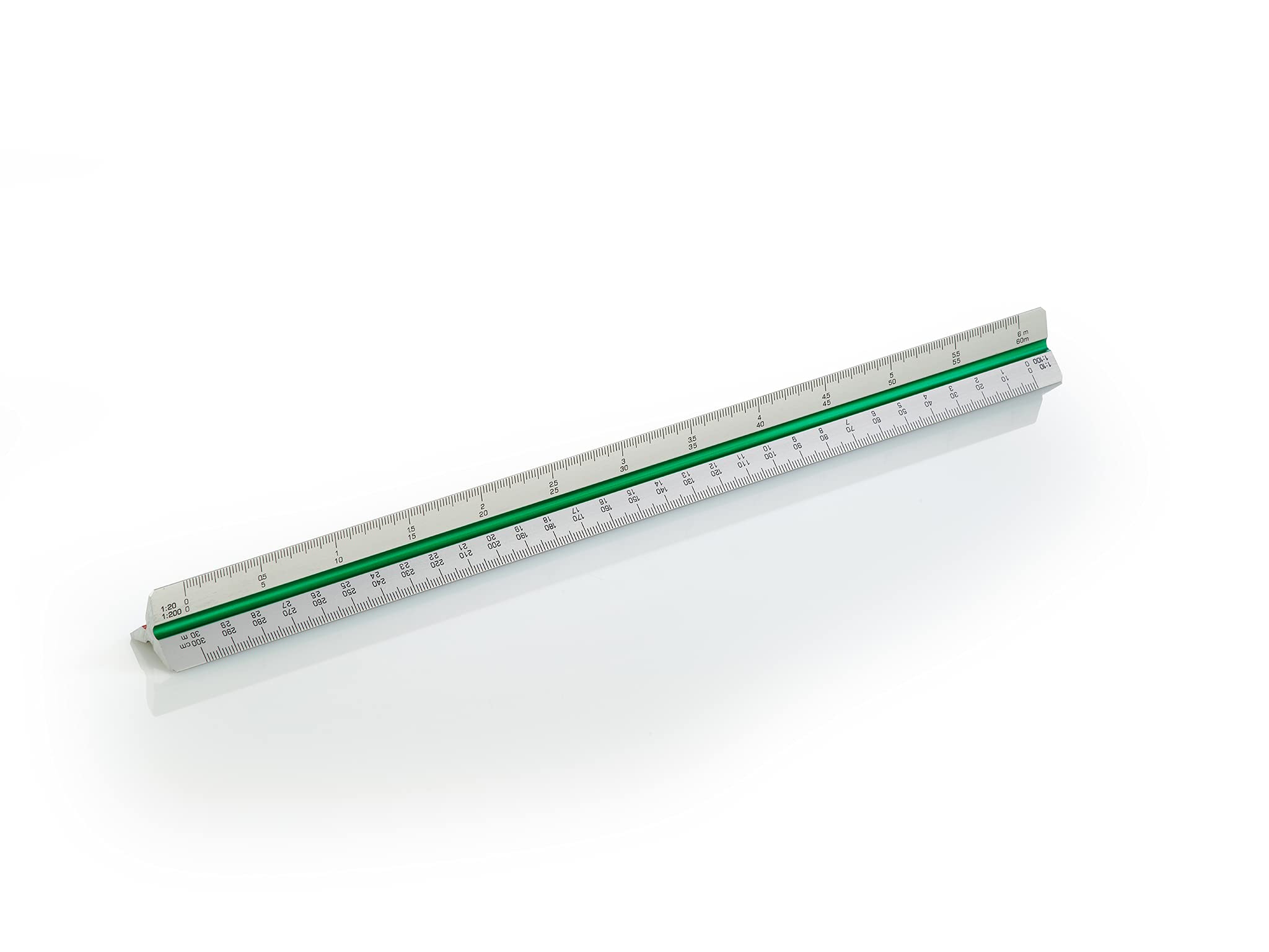 Wedo 05255101 Aluminiowa linijka trójkątna, zielona/czerwona